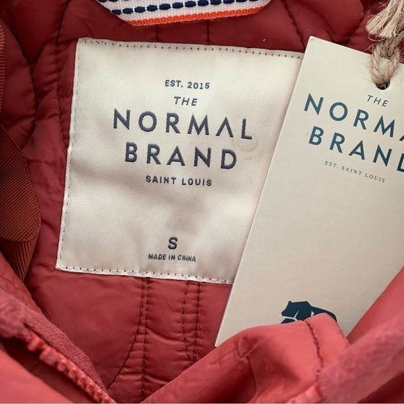 The Normal Brand Quilted Coat Size Small Hood Long Snap Close Burnt Orange NWT - Picture 2 of 15
